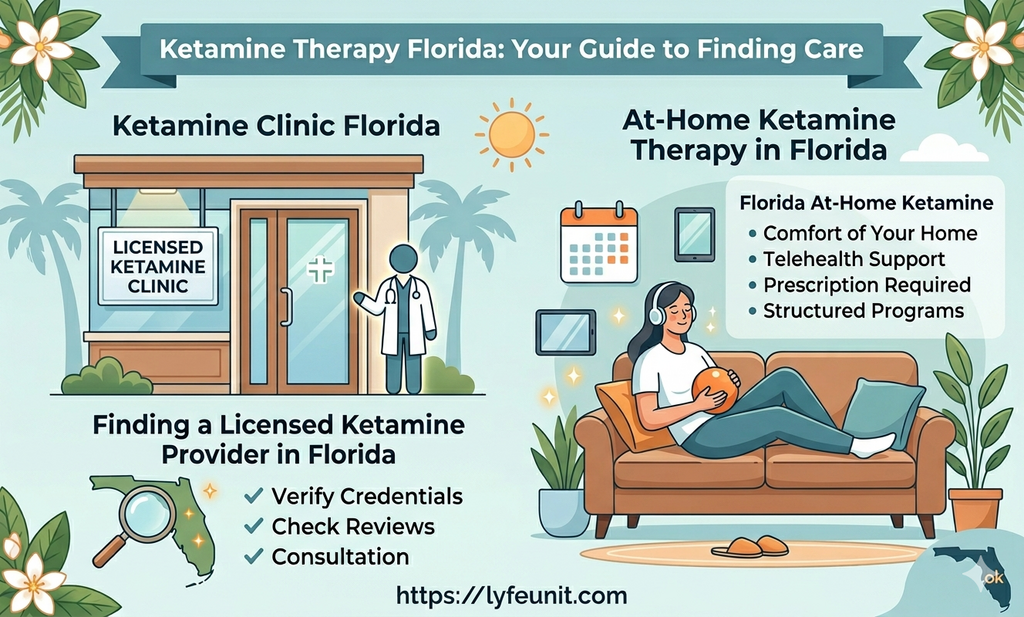 Finding a Licensed Ketamine Provider in Florida, Ketamine Therapy Florida, Ketamine clinic Florida, At-home ketamine therapy in Florida, Florida at Home Ketamine,